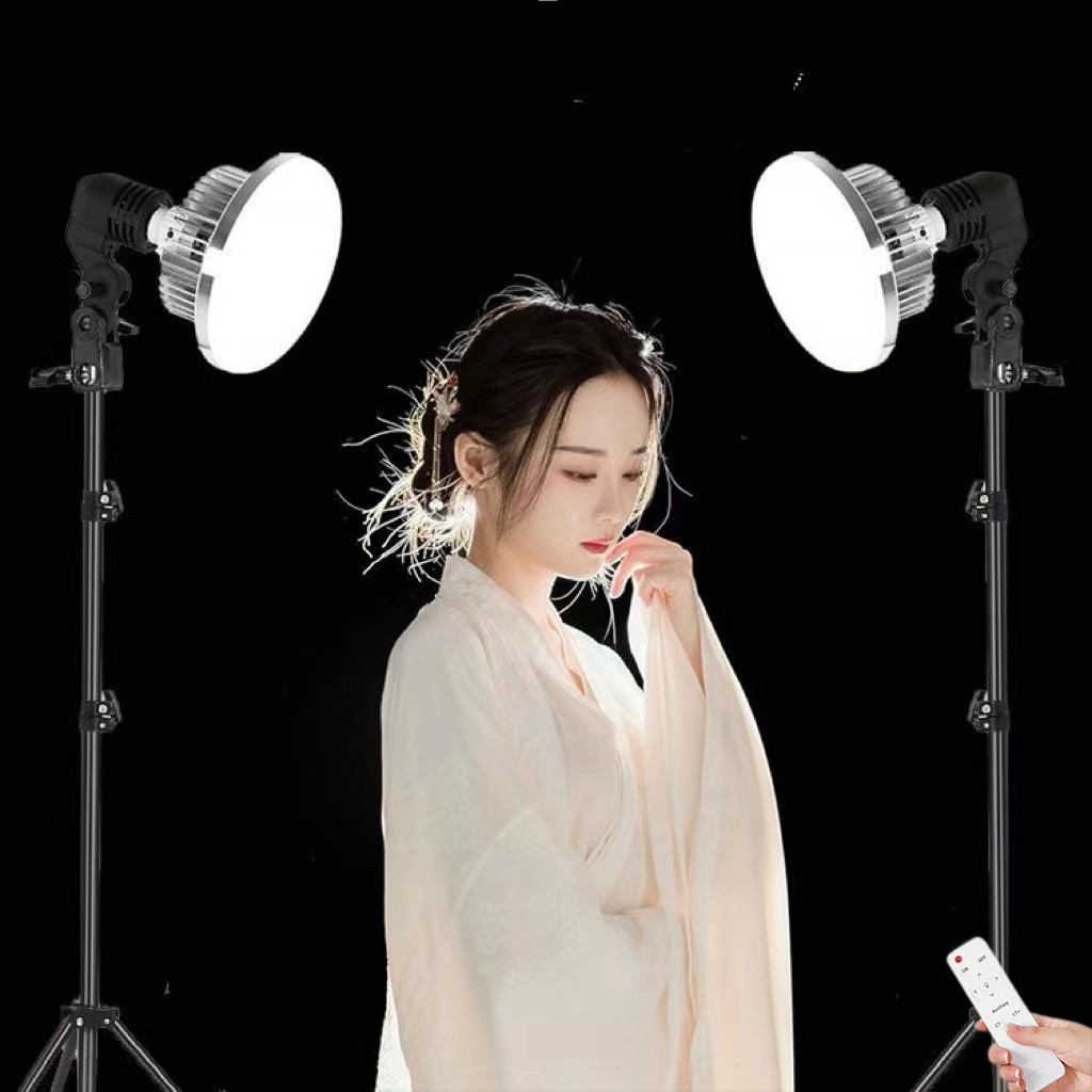 หลอดไฟ E27 85W 300W  พร้อมขาตั้ง 200 ซม. 3 สี สําหรับถ่ายภาพ วิดีโอ สตูดิโอ