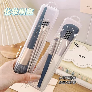 กล่องเก็บแปรงแต่งหน้าโปร่งใสที่ใส่ปากกาพลิกพลาสติกกล่องเก็บแบบพกพาสําหรับแปรงแต่งหน้าดินสอเขียนคิ้วแปรงสีฟันอเนกประสงค์เดินทางจัด