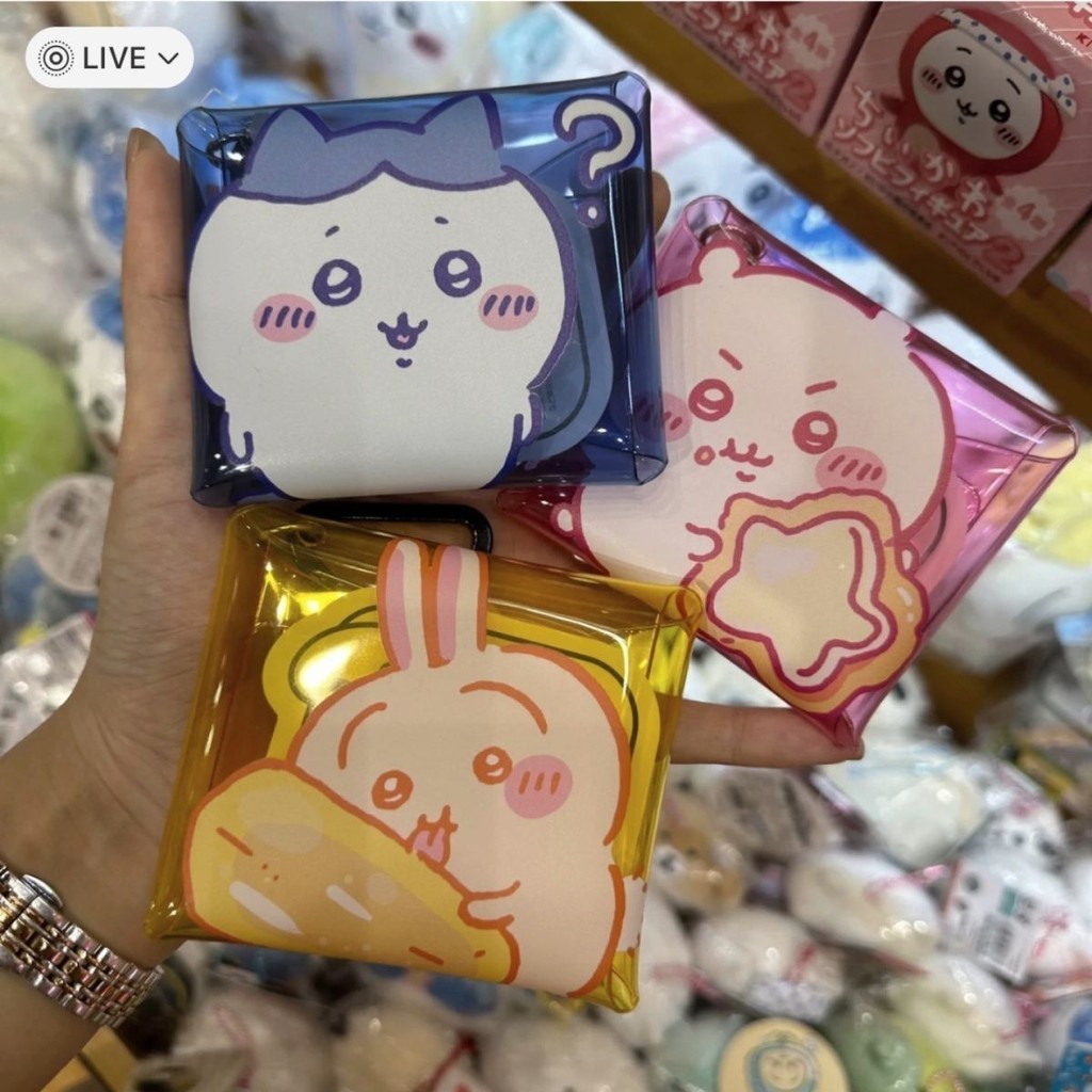 Galicici Chikawa กระเป๋าหูฟังน่ารัก/Hachiware Usagi โปร่งใสเปลี่ยนกุญแจกระเป๋าเก็บจี้