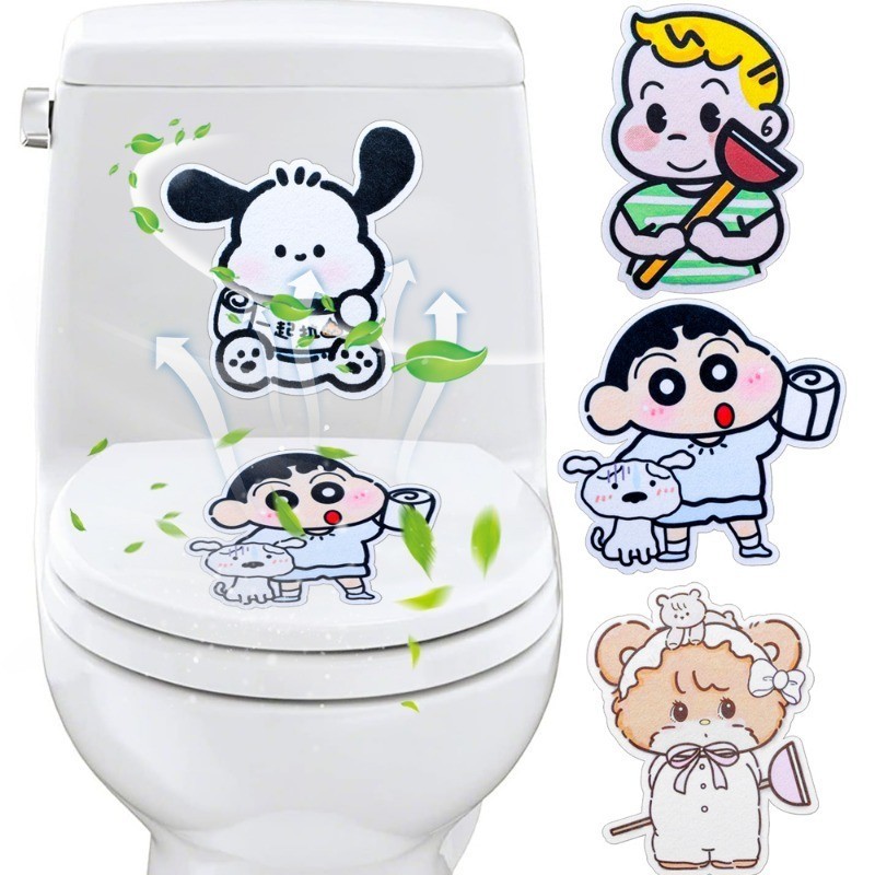 สติกเกอร์ระงับกลิ่นกายห้องน้ําการ์ตูนแบบมีกาวในตัวอเนกประสงค์บ้านห้องน้ําแพทช์ตกแต่งตู้เสื้อผ้า
