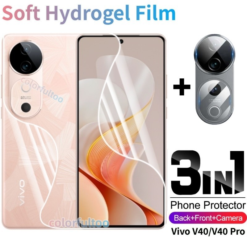 3 in 1 Hydrogel ป้องกันฟิล์มสําหรับ Vivo V50 V40 V30 Pro V30E V 30 V30Pro V40Pro V50Pro VivoV50 5G ด