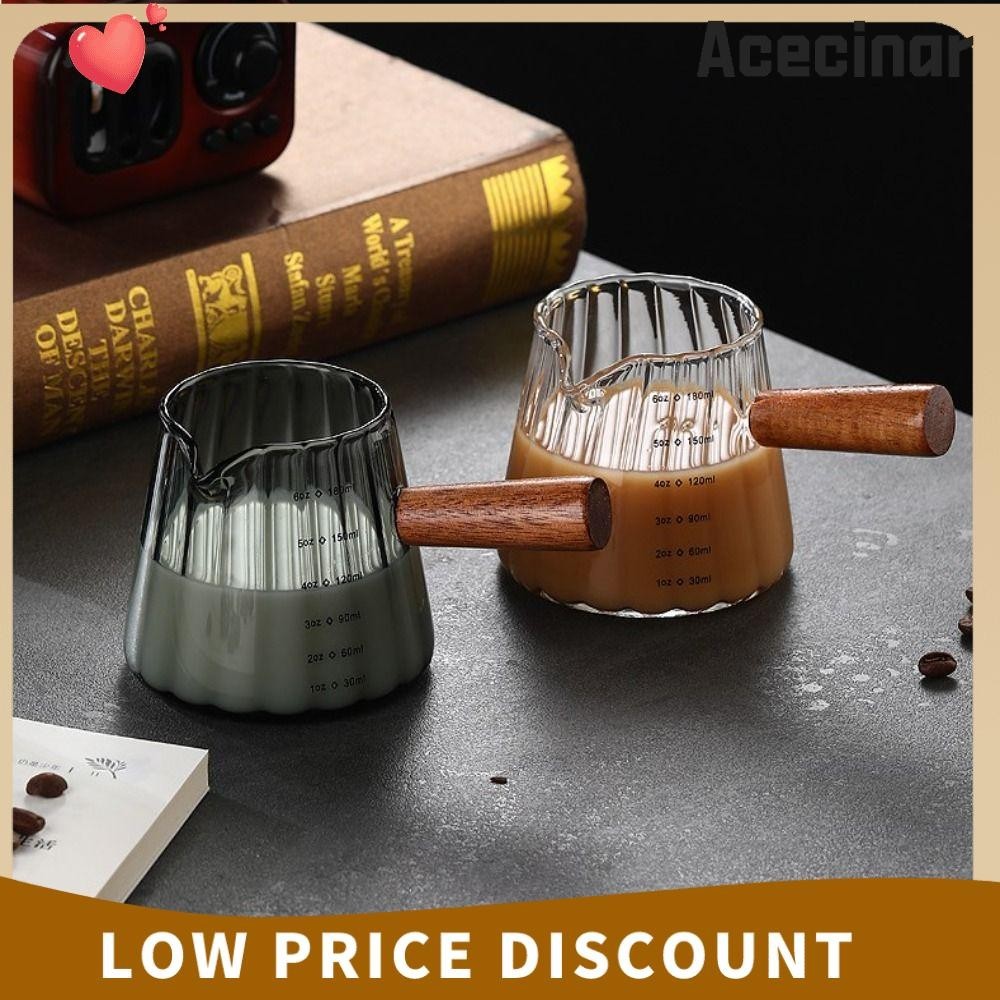 เอซไคนาร์ ถ้วยสกัดกาแฟ,90มล/180มล ถ้วยวัดเอสเพรสโซ่ทนต่ออุณหภูมิสูงพร้อมสลักวัดทนทานเดี่ยว/ปากคู่ถ้วยนม
