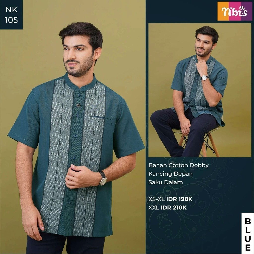 KATUN NIBRAS | เสื้อคูโกะผู้ชายผู้ใหญ่ NK 105 Cotton Material by Nibras | 40%