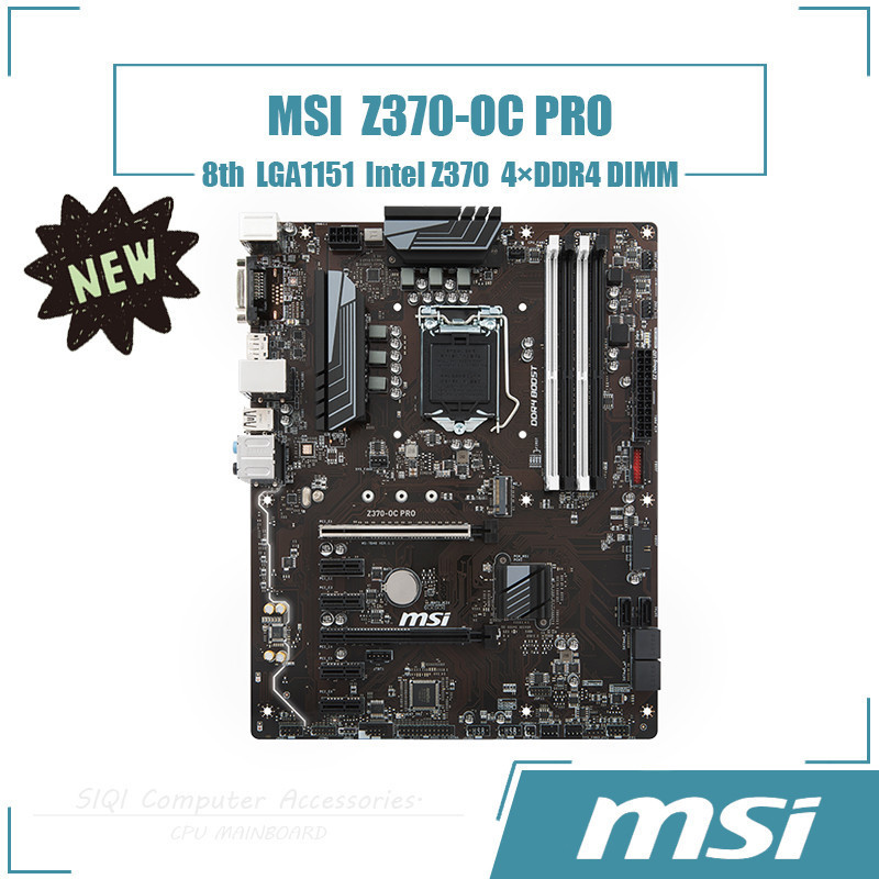 [ใช้แล้ว] Z370-OC PRO เมนบอร์ด LGA 1151 4DDR4 DIMM โดยใช้ Intel Z370 มาตรฐาน ATX 64GB