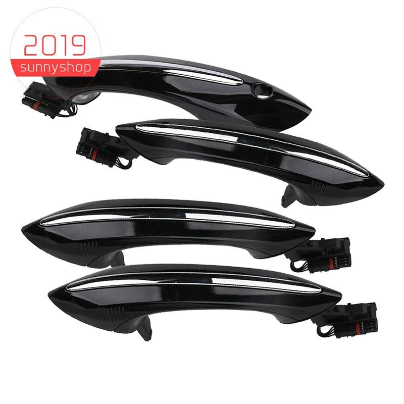 [sunnyshop2019]ชุดมือจับประตูด้านนอกรถ 4 ชิ้นพร้อมไฟสําหรับ -BMW 5 6 7 Series 530 640 740 F07 F10 F1