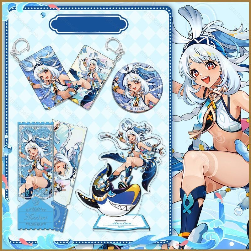 Sta5 Genshin Impact Mualani อะคริลิคผู้ถือแผ่น badge Ticket stub กระเป๋าเป้สะพายหลังพวงกุญแจคอลเลกชันอุปกรณ์ต่อพ่วงเกม