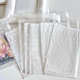 Ins ลูกไม้สีขาวถุงปิดผนึก Toploader Sleeves Photocard Self-กาวถุงบรรจุภัณฑ์วัสดุ