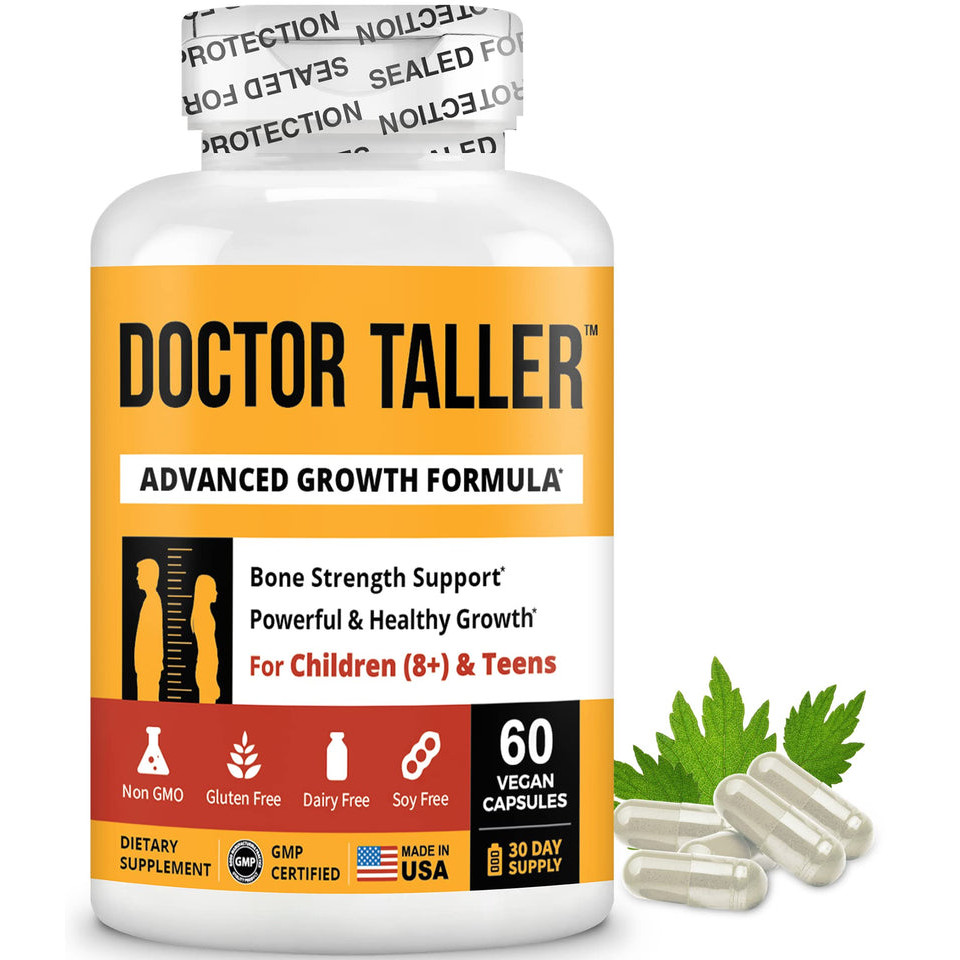 Nubest Doctor Taller - 60 แคปซูลมังสวิรัติ - ความแข็งแรงของกระดูกและเสริมภูมิคุ้มกันสําหรับเด็กและวั