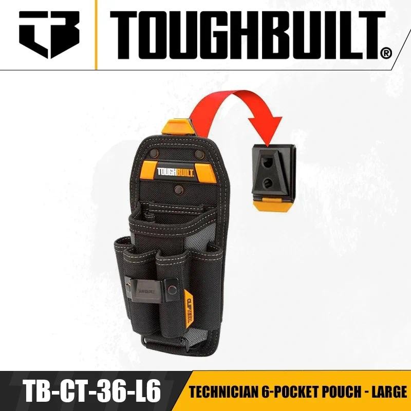Toughbuilt TB-CT-36-L6 Technician 6-Pocket Pouch - กระเป๋าเครื่องมืออเนกประสงค์ขนาดใหญ่พร้อมอุปกรณ์เสริมเครื่องมือไฟฟ้า 6 กระเป๋า