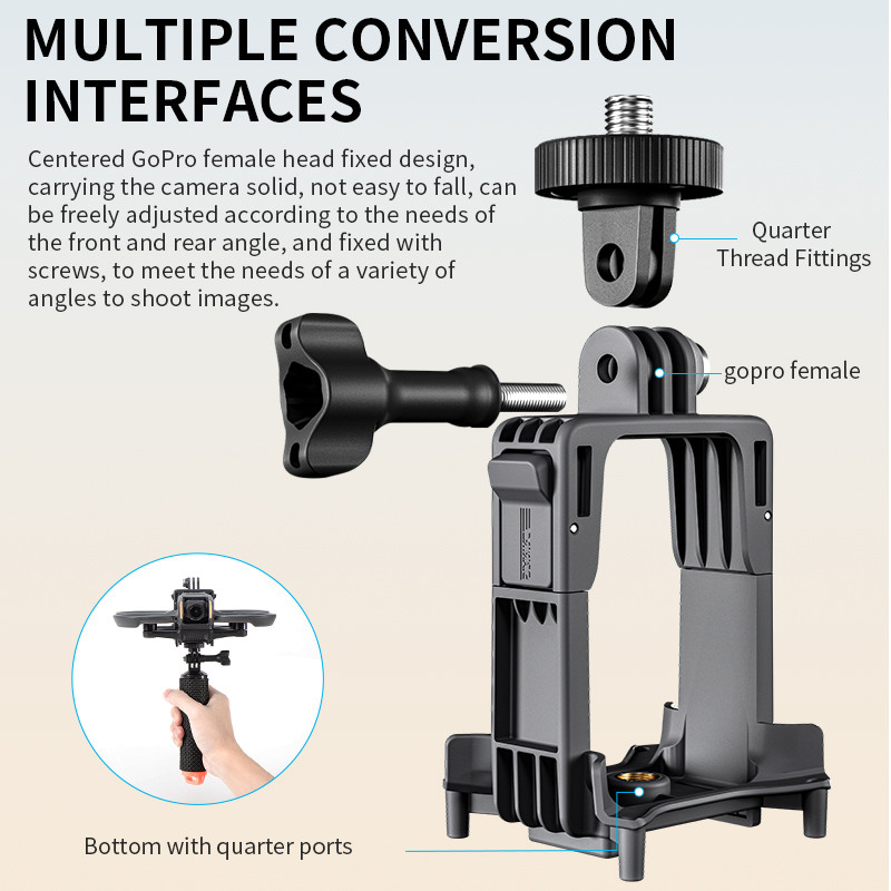 เข้ากันได้กับขายึดขยายบน DJI Avata 2 เป็นกล้องแอคชั่นแคมเมรา/เมาท์ซีรีส์ GoPro/Insta360