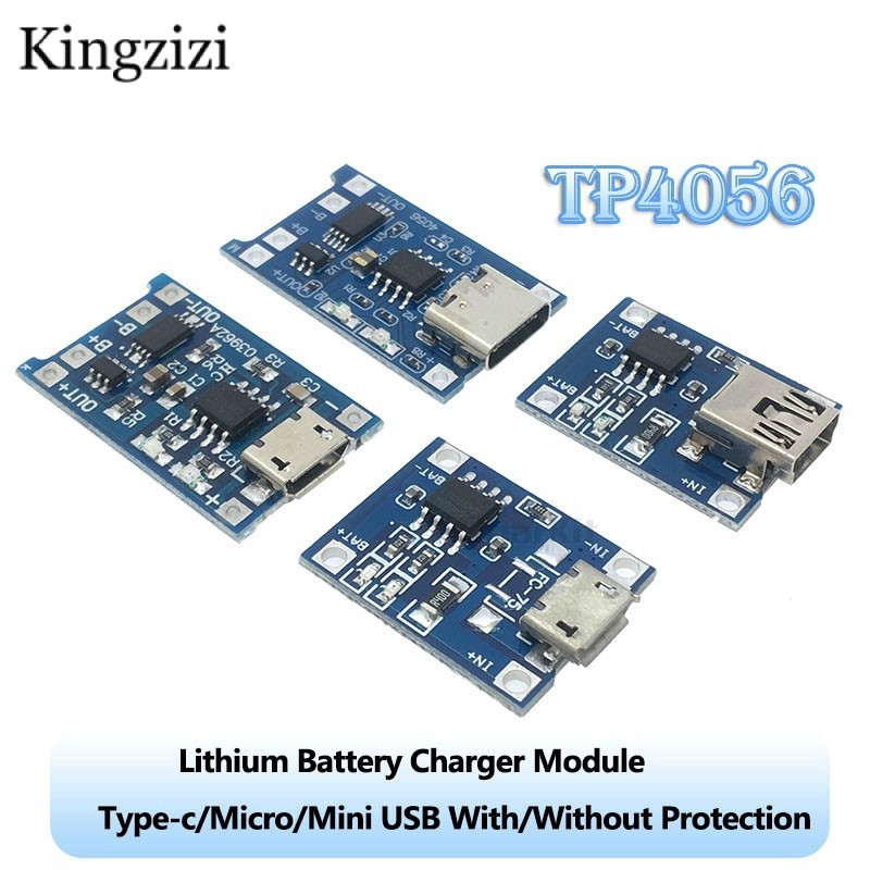 1pcs Type-c Micro Mini USB 5V 1A 18650 TP4056 แบตเตอรี่ลิเธียมโมดูลชาร์จบอร์ดป้องกันฟังก์ชั่น Dual 1A Li-ion