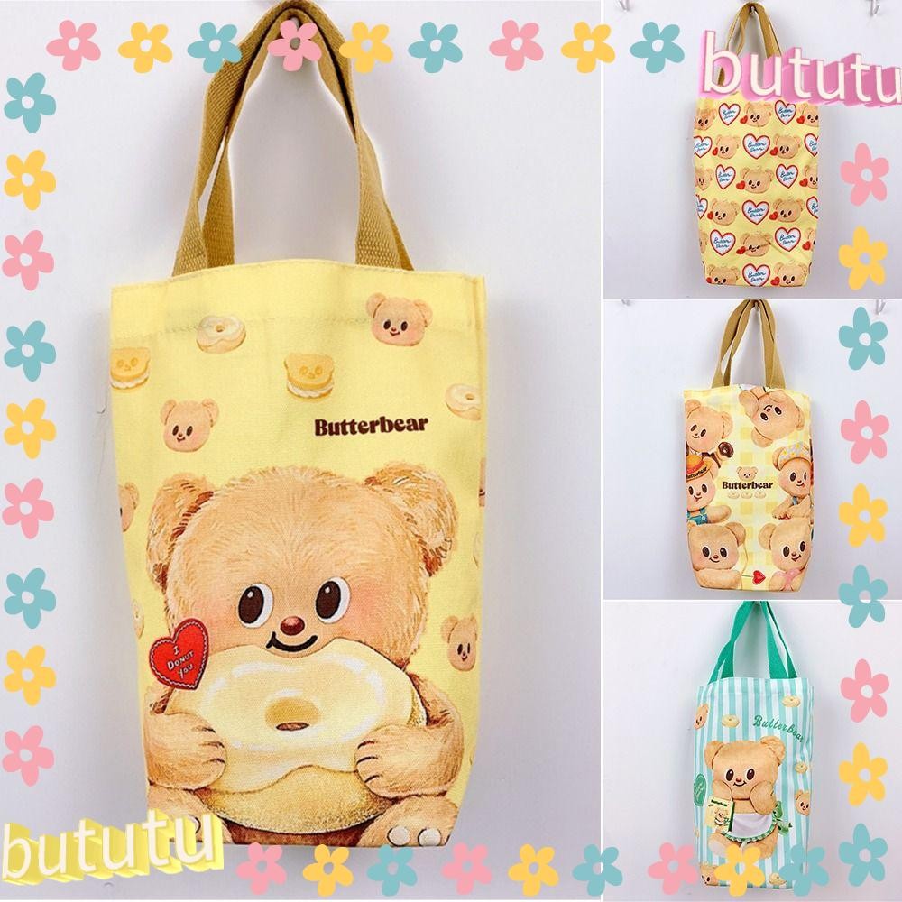 บูตูตู เนยหมีขวดน้ํา,การ์ตูนผ้าใบถ้วยแขนกระเป๋า,แบบพกพาป้องกันรอยขีดข่วนขวดน้ําถุงเก็บขวดน้ําอุปกรณ์เสริม
