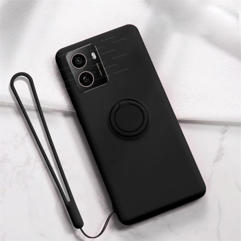 Hmd Pulse Pro/ HMD Pulse/ HMD Pulse + เคส Soft TPU โลหะสีดําที่วางโทรศัพท์แม่เหล็กฝาครอบป้องกันสายรัดข้อมือซิลิโคนเชือกเส้นเล็ก Anti-lost สลิงข้อมือเชือกสั้น
