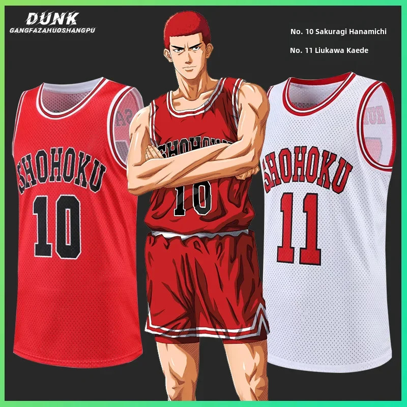 Sd ชุดบาสเก็ตบอลชุดฝึกซ้อม Slam Dunk หมายเลข 10 Shohoku Mitsuru เหมาะสําหรับฤดูร้อนเสื้อยืดแห้งเร็ว