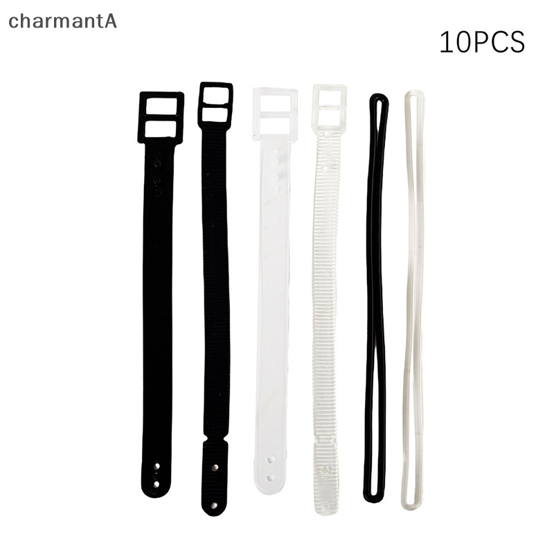 Charmanta 10PCS แท็กกระเป๋าสายคล้องป้ายกระเป๋ากระเป๋าถือแบบพกพาอุปกรณ์เสริมแท็กสายคล้องชื่อที่อยู่ ID ป้ายสายคล้อง VN