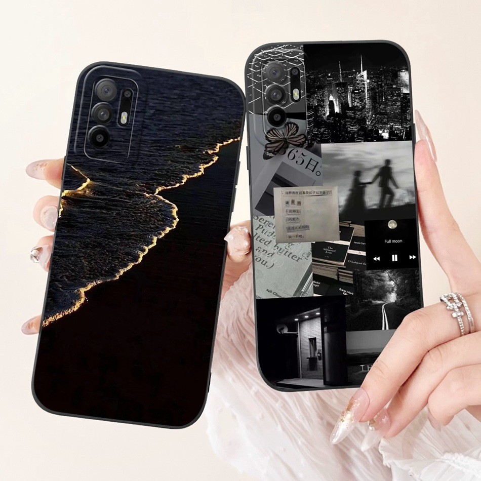 Oppo Reno6 Z CPH2237 เลนส์ป้องกันกรณี Reno 6Z 5G แฟชั่นทาสีซิลิโคนอ่อนนุ่มเคสโทรศัพท์