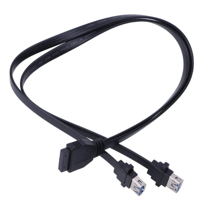 Utake USB Splitter Cable เมนบอร์ด 19Pin to 2 USB 3 0 Extension Cable Shielded Line