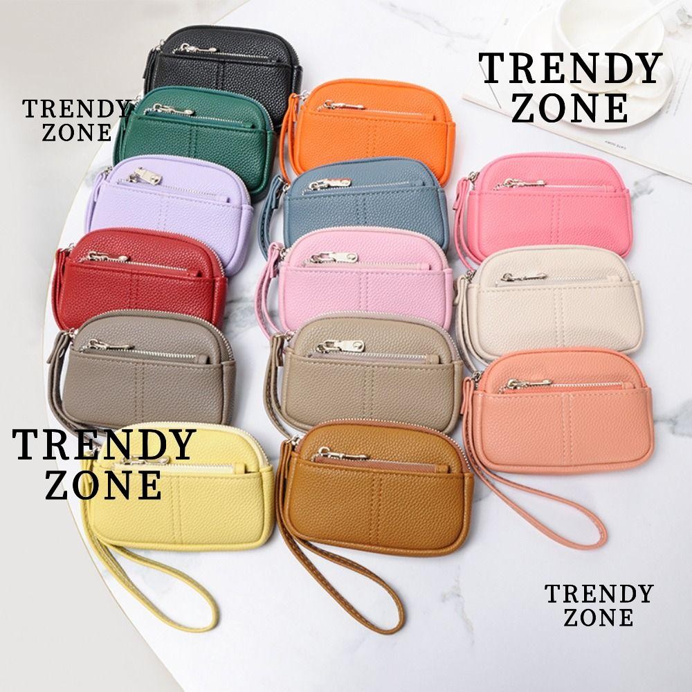 เทรนด์yzone กระเป๋าใส่เหรียญนักเรียน,กระเป๋าเก็บของหนัง PU ผู้หญิงกระเป๋าสตางค์ขนาดเล็กน่ารักความจุข