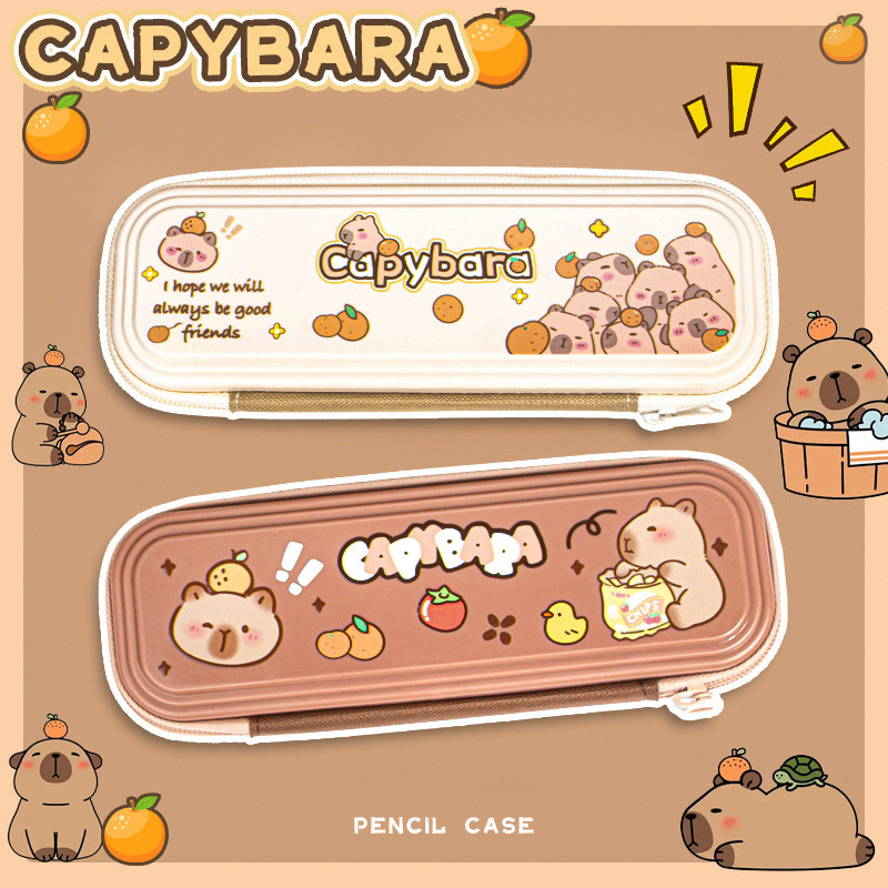 การ์ตูน Capybara ซิปดินสอกรณีน่ารักขนาดใหญ่ความจุนักเรียนการจําแนกเก็บกล่องดินสอ Multi-functional เครื่องเขียน Organizer