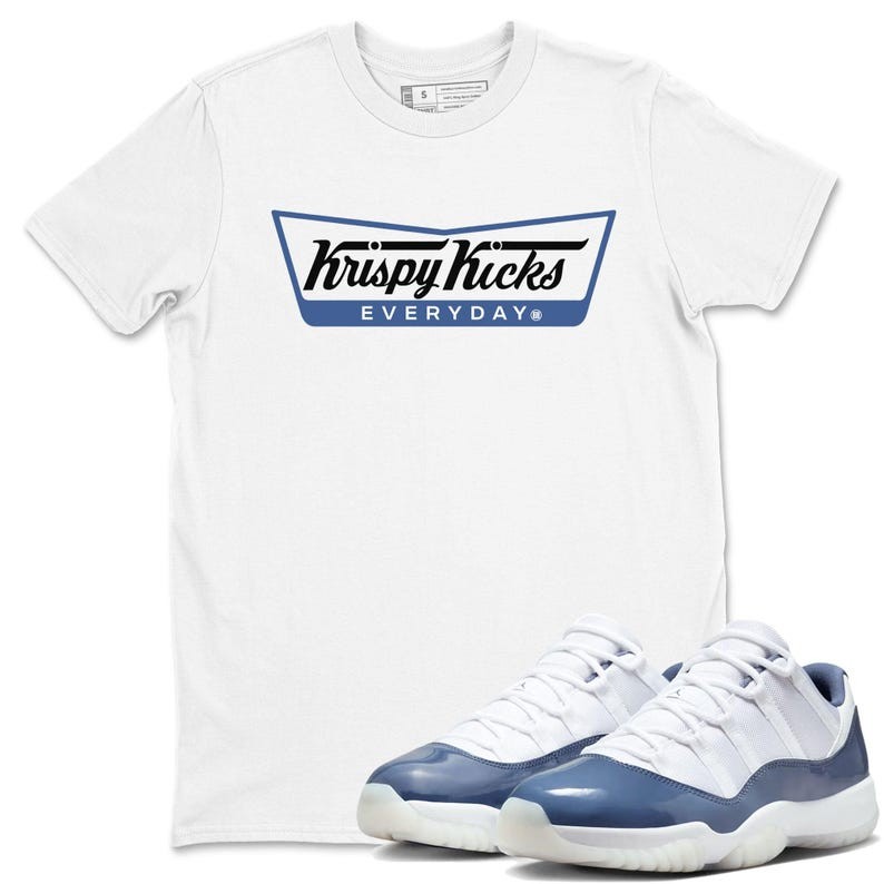 Krispy Kicks Sneaker Tee - Unisex Shirts To Match Jordans 11s Diffused Blue เซ็กซี่ หนาๆ แฟชั่น ชีฟอ