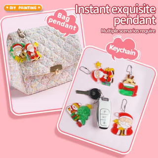 DIY ประดิษฐ์พวงกุญแจ DIYพวงกุญเเจคริสมาสตร์ พวงกุญเเจอะคริลิค ของเล่นเด็ก หลากหลายสไตล์