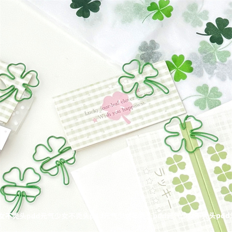 [Koo Ka]♥คลิปหนีบกระดาษโคลเวอร์สี่ใบโชคดีมูลค่าสูงสีน่ารักอินรูปร่างคลิปหนีบกระดาษการ์ตูนรูปพิเศษบุ๊คมาร์คคลิปหนีบกระดาษคงที่ - รูปที่ 5