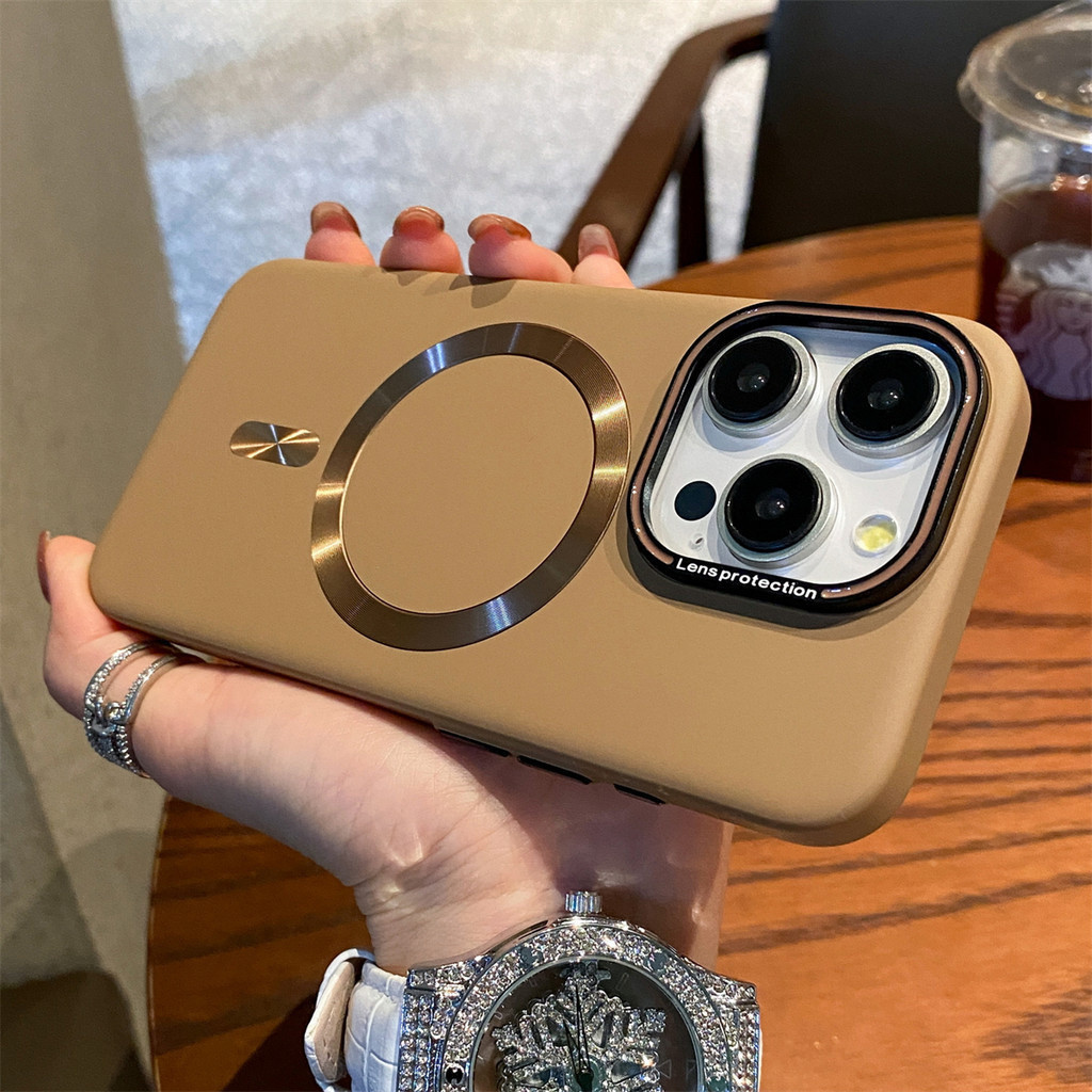เหมาะสําหรับ IPhone 15 12 13 14 Pro Max Luxury Matte Hard Case Shock-resistant Magnetic Phone Case 14pro 15pro Shock-resistant