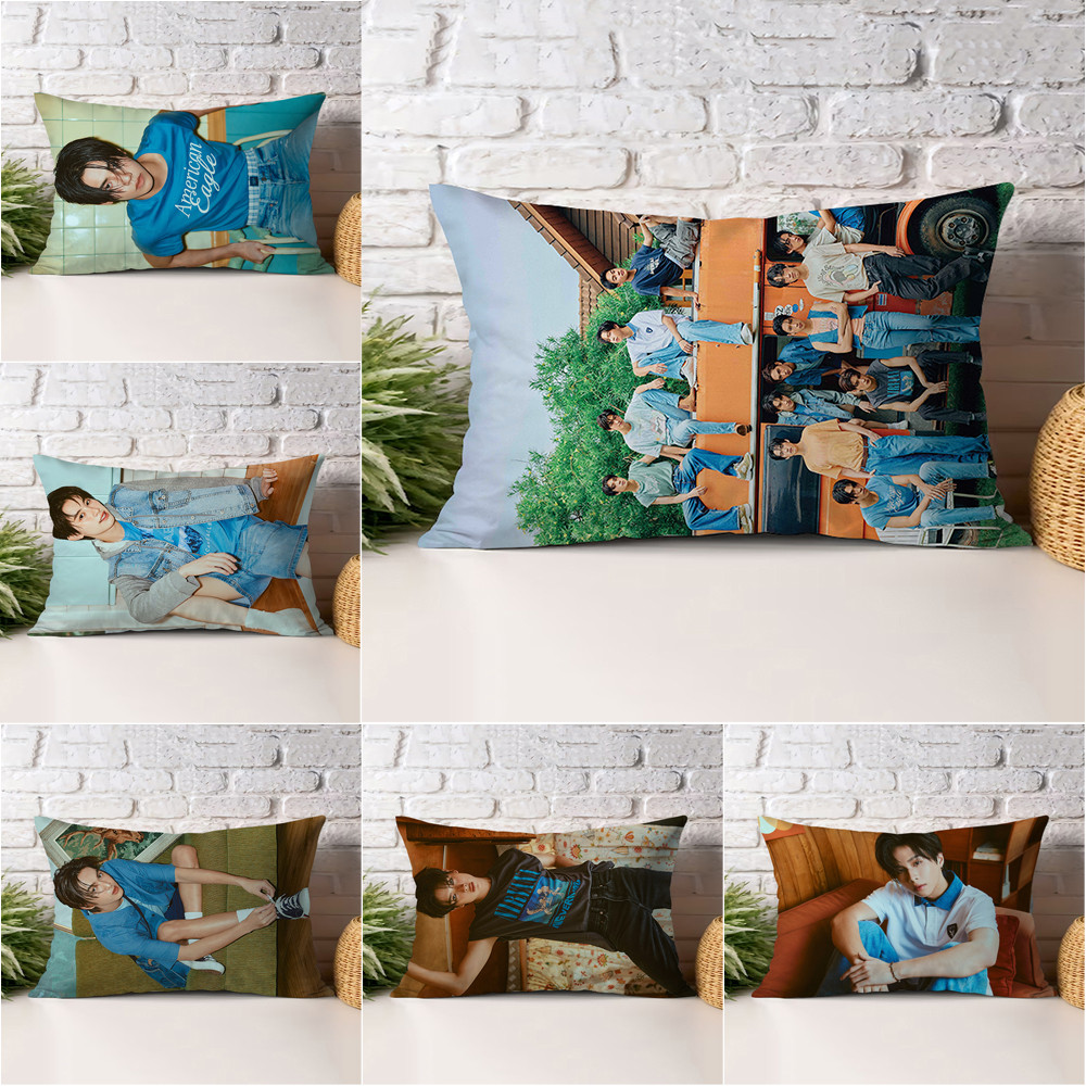 Tpop BUS หมอนโพลีเอสเตอร์สี่เหลี่ยมผืนผ้า, ปลอกหมอนอิงโซฟา, ของขวัญ Home Coming (ไม่มี Core)