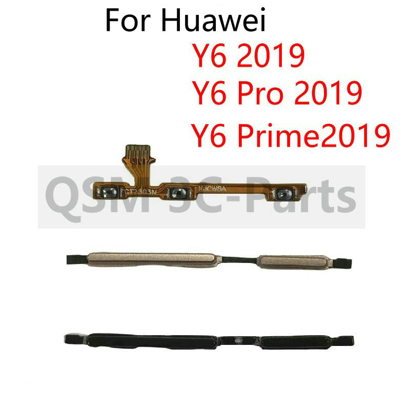 & ใหม่สําหรับ huawei Y6 2019 /Y6 Pro 2019 / Y6 Prime 2019 ปุ่มเปิดปิดปุ่มสวิทช์ด้านข้าง Key Volume Up Down Flex Cable &