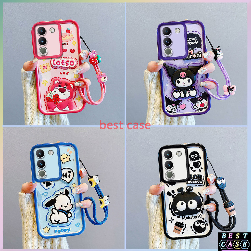 เคส Vivo Y200e เคส Vivo Y100 5G Vivo V30 Lite 5G เคสสตรอเบอร์รี่หมี Kuromi การ์ตูนสามมิติรูปตุ๊กตาน่ารักนุ่มเคสโทรศัพท์ BB-TYGZ