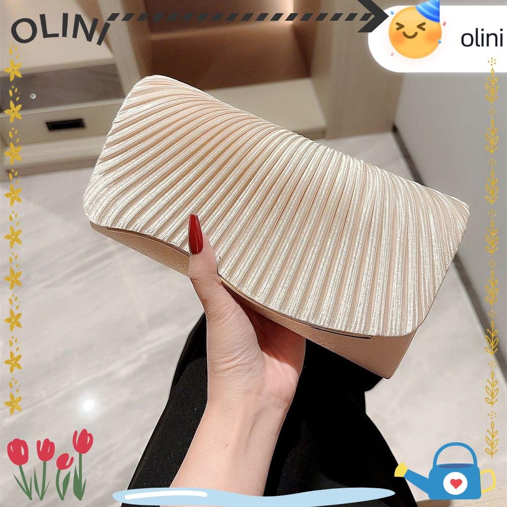 Olini กระเป๋าราตรี, กระเป๋าคลัทช์เลื่อมสีทอง, กระเป๋าคลัทช์ผ้าซาตินแฟชั่นงานแต่งงาน