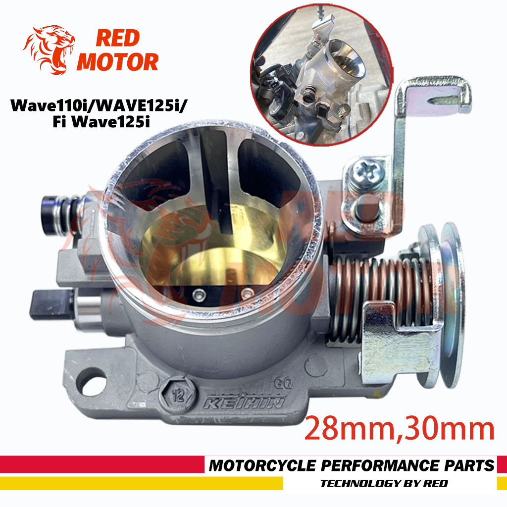 เรือนลิ้นเร่งแต่ง WAVEi 2011-2018 DREAM SUPERCUP ขนาด28/30มม ปากสั้น W110i เวฟ110I ลิ้นเร่ง