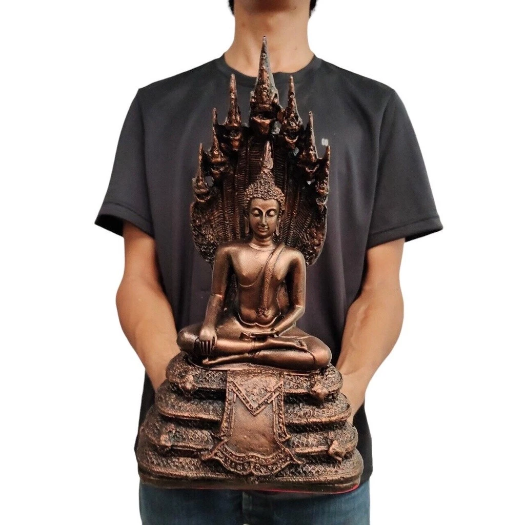 พระประจำวันเสาร์ ปางนาคปรก สีนาก ขนาด 5 นิ้ว สูง 11 นิ้ว sumpatichami_ppk