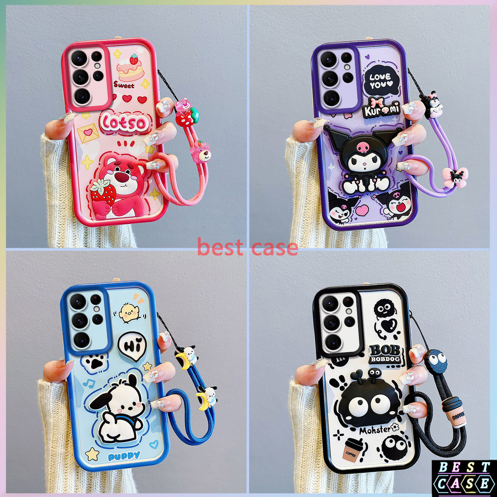 เคส Samsung S24 Ultra เคส Strawberry Bear Kuromi การ์ตูนสามมิติรูปตุ๊กตาน่ารักเคสโทรศัพท์แบบนุ่ม BB-TYGZ