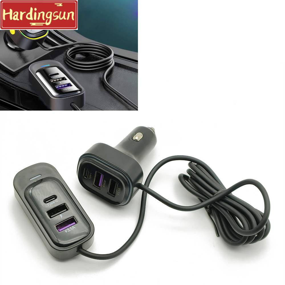 Car Dual USB Type-c 66W Fast Charging Charger Super Fast Charging รถด้านหน้าด้านหลังขยายสนับสนุนโทรศ
