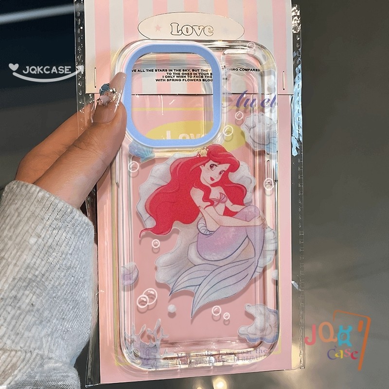 การ์ตูนเมอร์เมดเจ้าหญิงกรณีโทรศัพท์ iPhone 11 13 เคส iPhone 15 11 13 14 12 Pro Max XR X X Max 78 Plus SE 2020 เคสน่ารัก