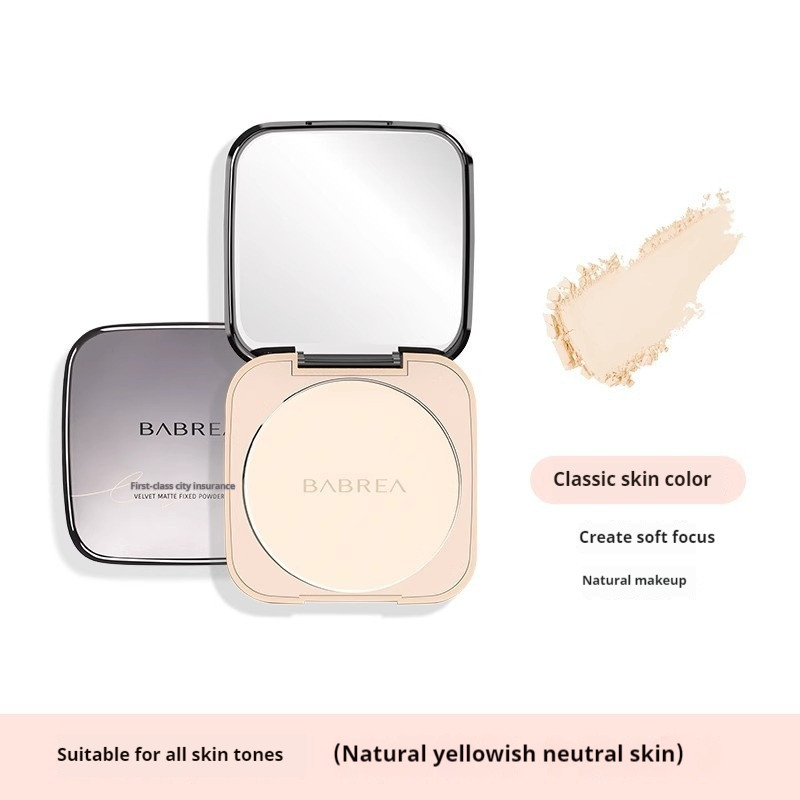 Babrea ขนาดใหญ่ Face Oil Control Powder แต่งหน้า贝拉大粉 แต่งหน้า Soft Focus Delicate และธรรมชาติคอนซีลเลอร์กันน้ําแห้งผิวแป้งฝุ่น Face Powder