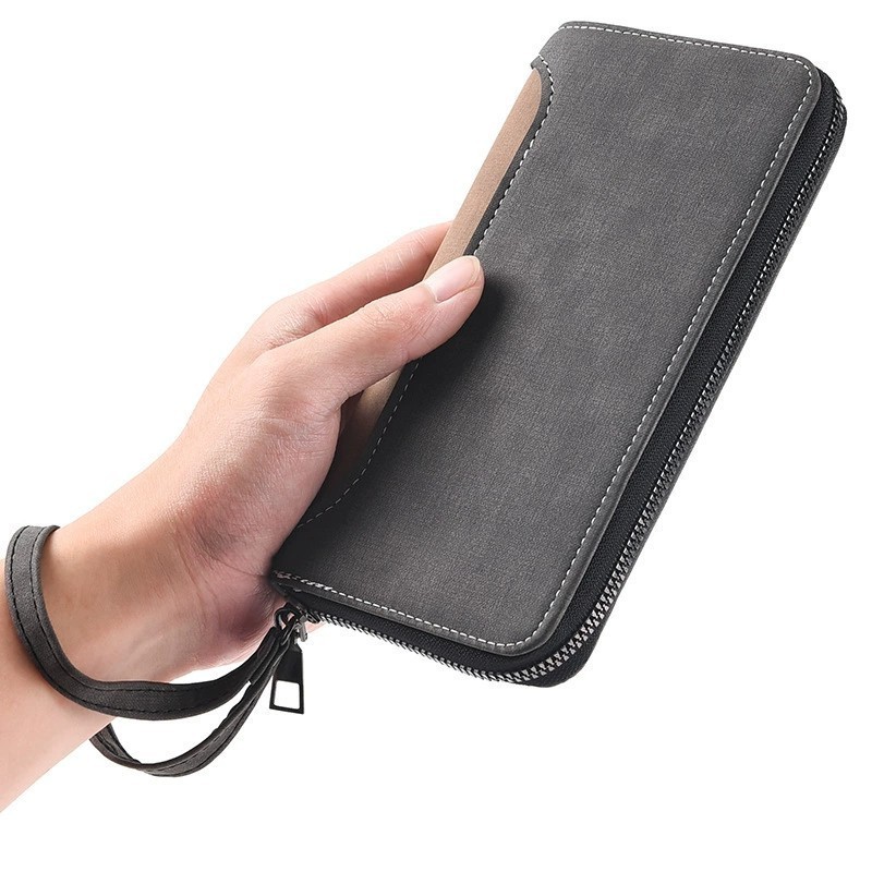bag_1(BAG2191) กระเป๋าสตางค์ใบยาวผู้ชาย เป็นหนังPUมีซิป