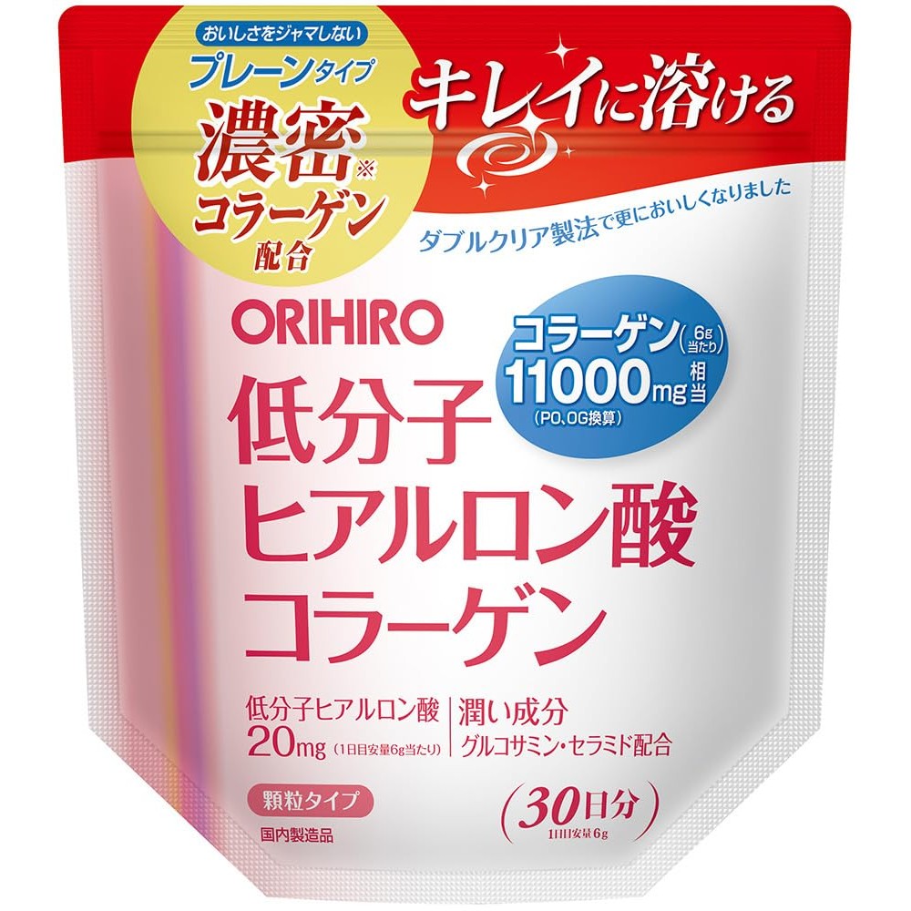 【Direct from Japan】 Orihiro โมเลกุลต่ำ Hyaluronic Acid Collagen 180g 30 วันคอลลาเจนโมเลกุลต่ำ Hyalur