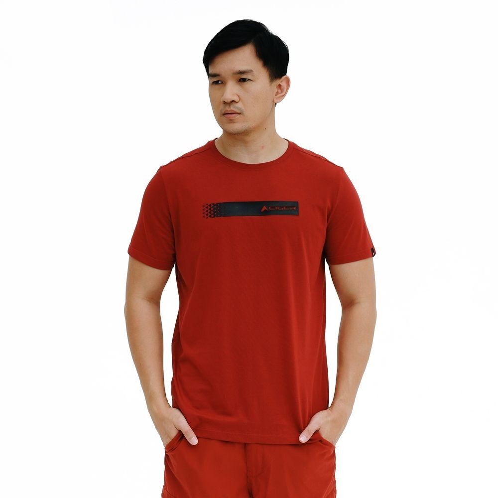 EIGER 1989 EVIDENTLY MENS T-SHIRT S/S T-SHIRT - MAROON