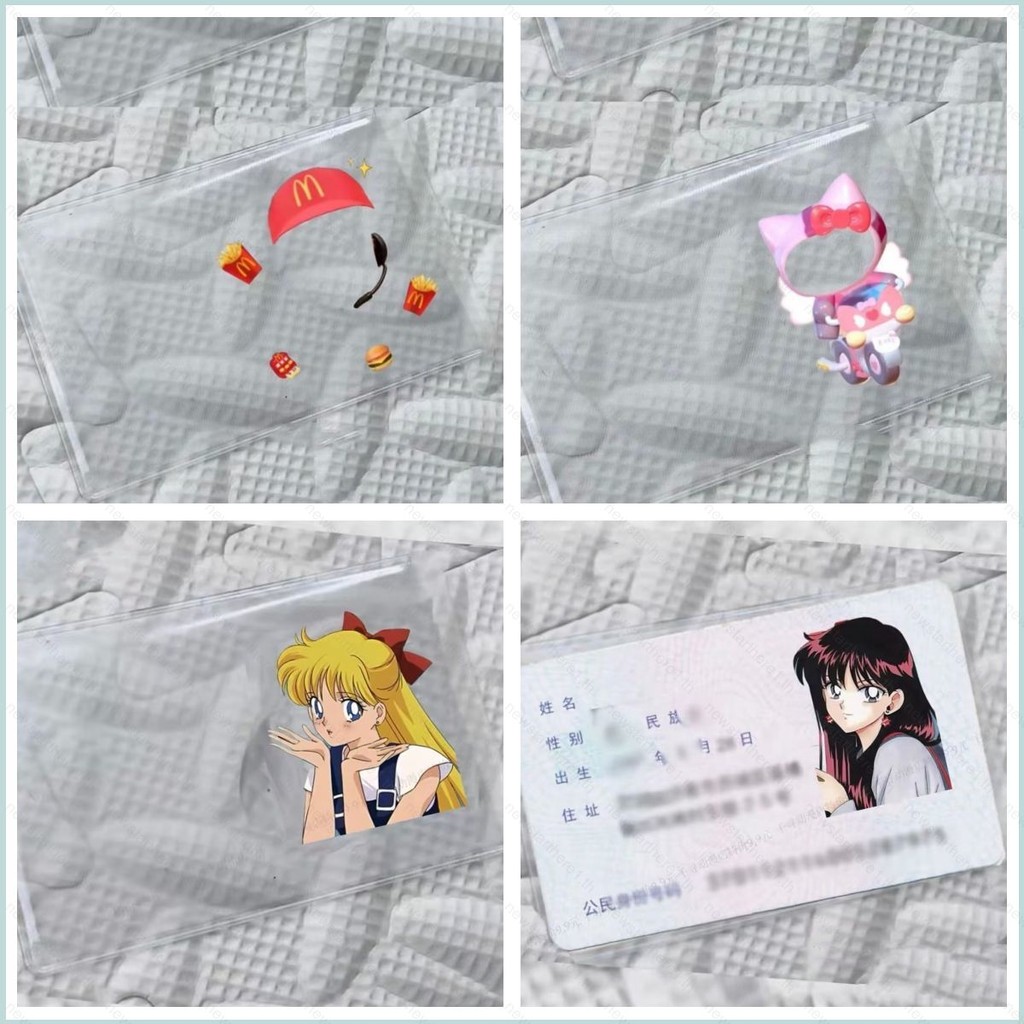 Jason McDonalds Sailor Moon ที่ใส่บัตรประจําตัวป้องกันแม่เหล็กโปร่งใสหลอก kidnapper เคส ID ตลก เคสการ์ด Identity