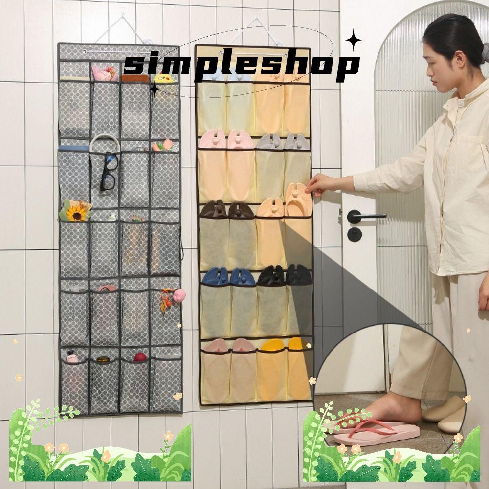 Simple กระเป๋าแขวน, กระเป๋าตาข่ายติดผนังรองเท้า Organiser, ที่วางสะดวก Space Saver 6/12/20 กระเป๋าผ้าตู้เสื้อผ้า Sundries Organization
