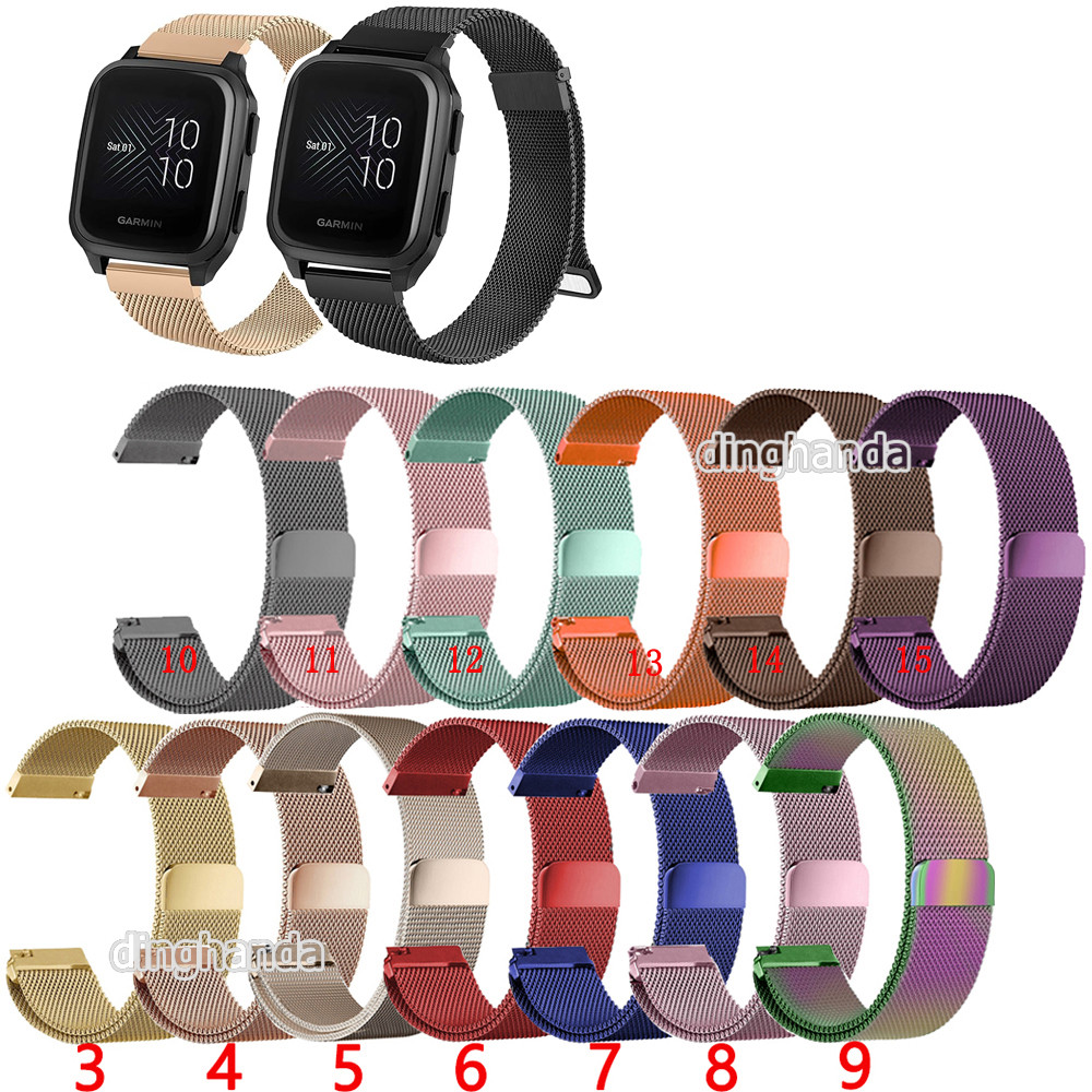 18 มม.20 มม.22 มม.Milanese สแตนเลสสตีลสําหรับ Garmin Venu Sq 2 Venu 2 Plus Venu 2 2S 3 3S