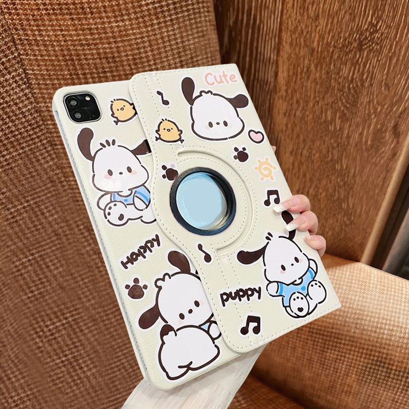 เคสฝาพับ เคสปรับองศาได้360 องศา เข้ากันได้สำหรับ iPad Air6 2024 Pro11 Air4/5 10.9 ไอเเพดGen9/8/7 10.2 เคสหนัง ลายการ์ตูน
