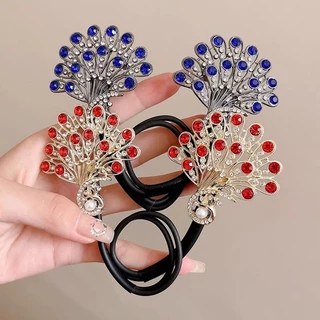 อารมณ์ดัดผมกิ๊บติดผมสําหรับผู้หญิง 2025 ใหม่ดอกไม้สีฟ้าม้วนผมบุญ Headwear หมุน Hairband