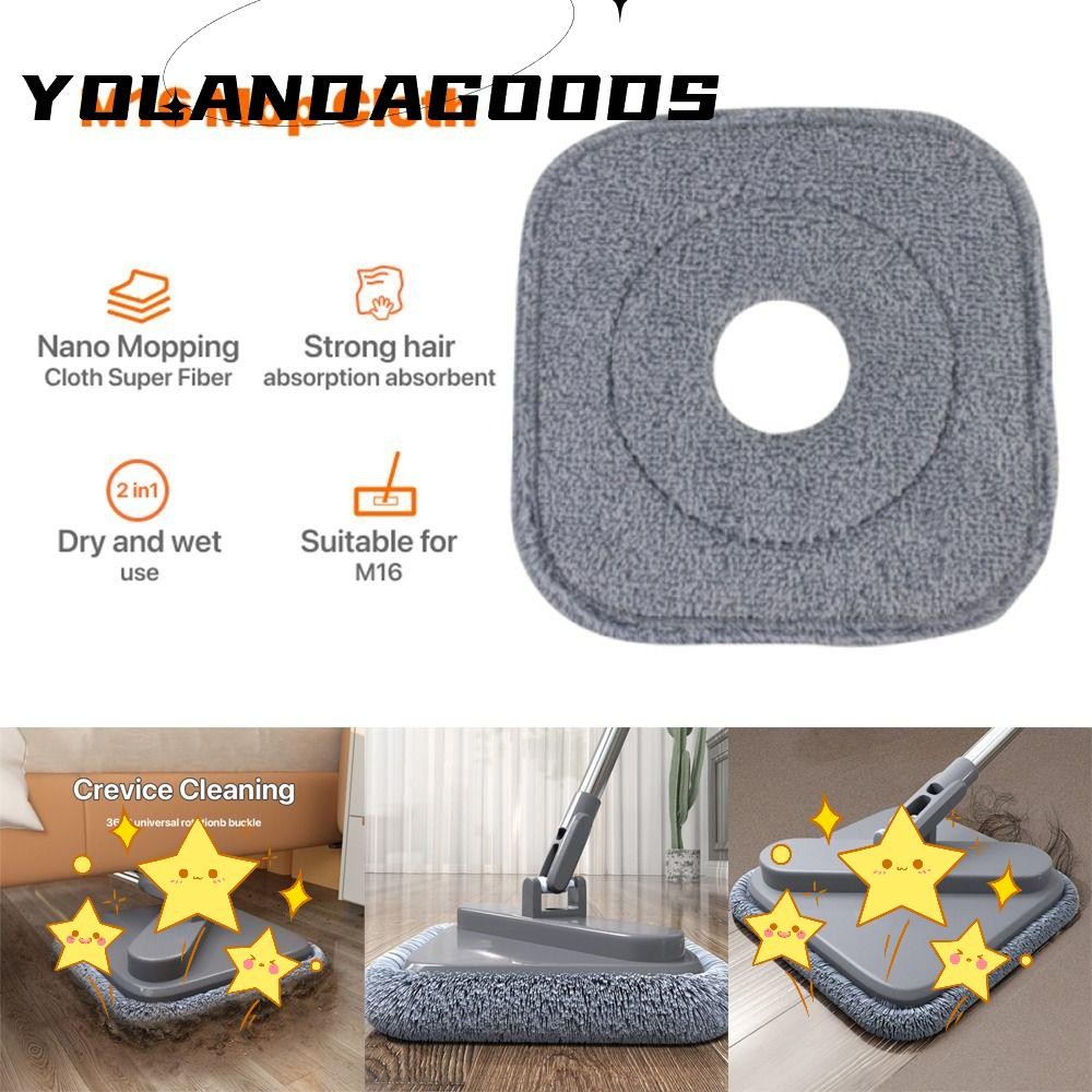Yola 1 PC ทําความสะอาด Mop ผ้าเปลี่ยน,ฝุ่นในครัวเรือน Self Wash Spin Mop, 360 หมุนล้างทําความสะอาดได้ MopHead แผ่นทําความสะอาดสําหรับ M16 Mop