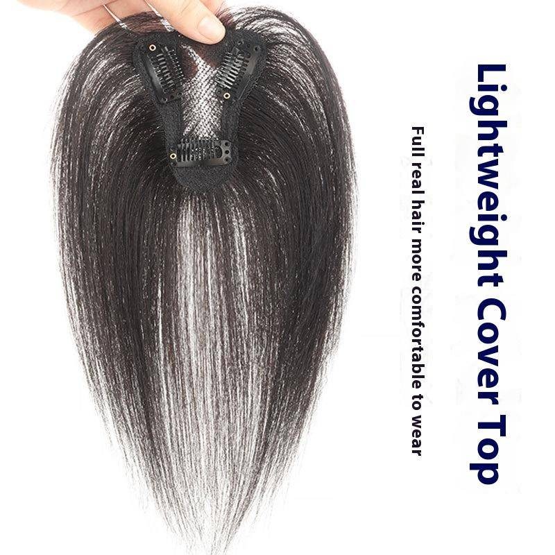 7*9 ซม.-T-Swiss สุทธิ Mono 100% ผมมนุษย์ชิ้นสีดําและ Mocha สีน้ําตาลผม Topper ผมเปลี่ยนฝาครอบผมสีขาว Breathable และน้ําหนักเบาวิกผมเพิ่มปริมาณผมสําหรับผู้หญิง