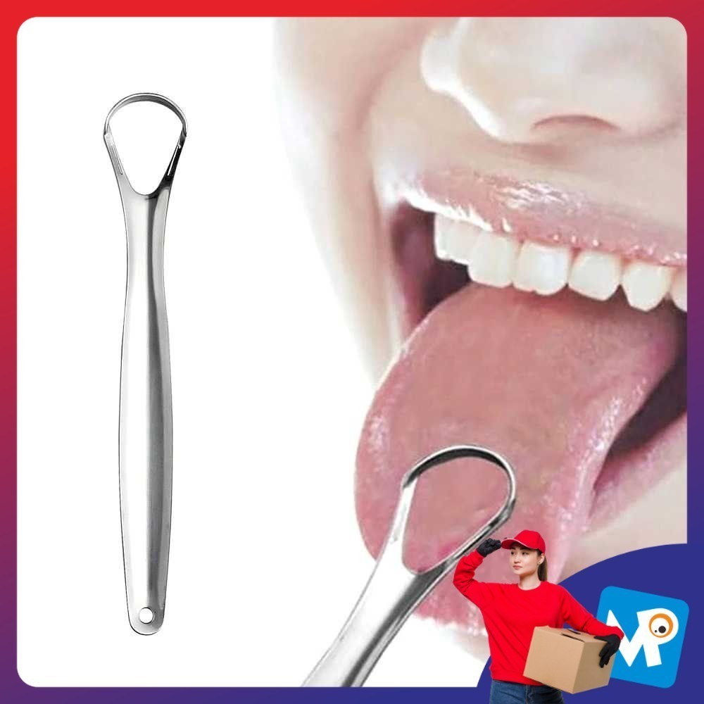 FourSoft Tongue Cleaner Tongue Oral Scraper Cleaner สแตนเลส - LO13