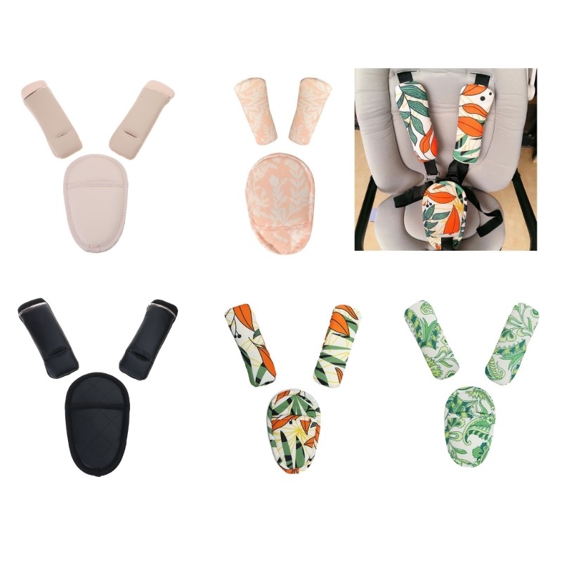 Baby Seat Belt Shoulder Pad Set 3 Pads Seat Belt Pads Universal Car Seat Belt