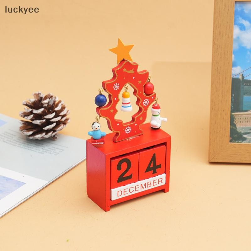 Luckyee บล็อกปฏิทินนับถอยหลังคริสต์มาสนํากลับมาใช้ใหม่และยาว Lasg บล็อกปฏิทินคริสต์มาสตกแต่งโต๊ะสําหรับชั้นวางหนังสือ Home TQ
